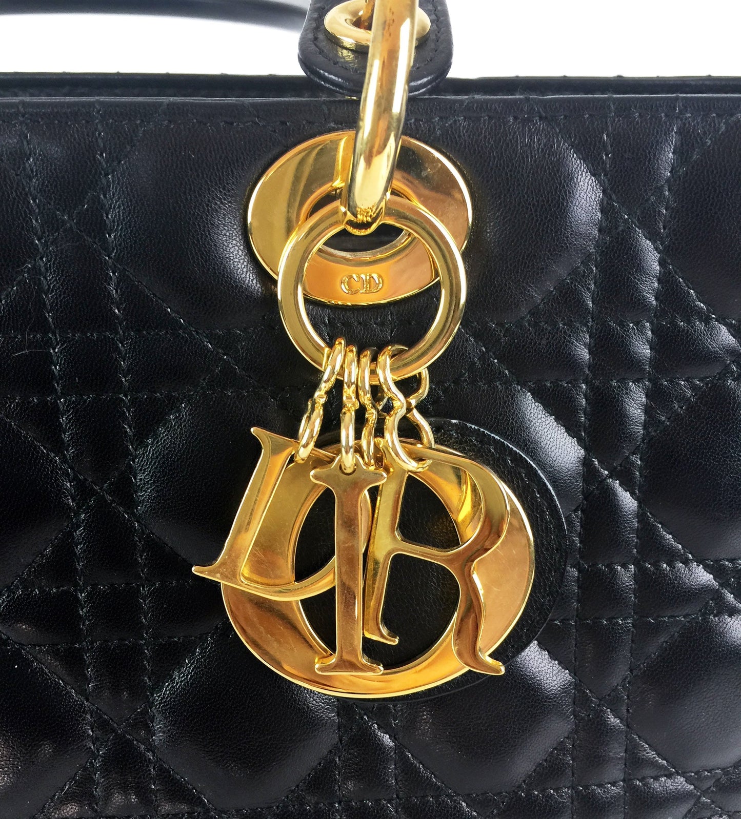 Lady Dior Cannage Quilt Leather Large Bag