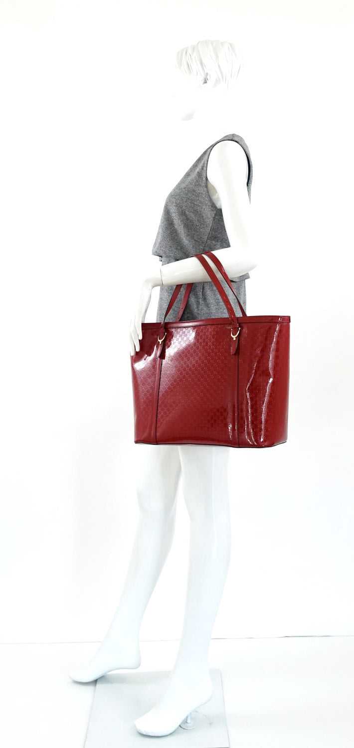 Nice Guccissima Patent Leather Tote Bag