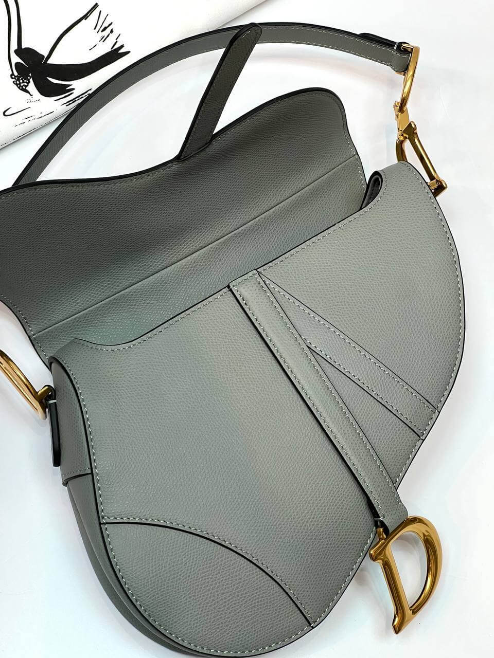 Dior SADDLE BAG Gray WITH STRAP