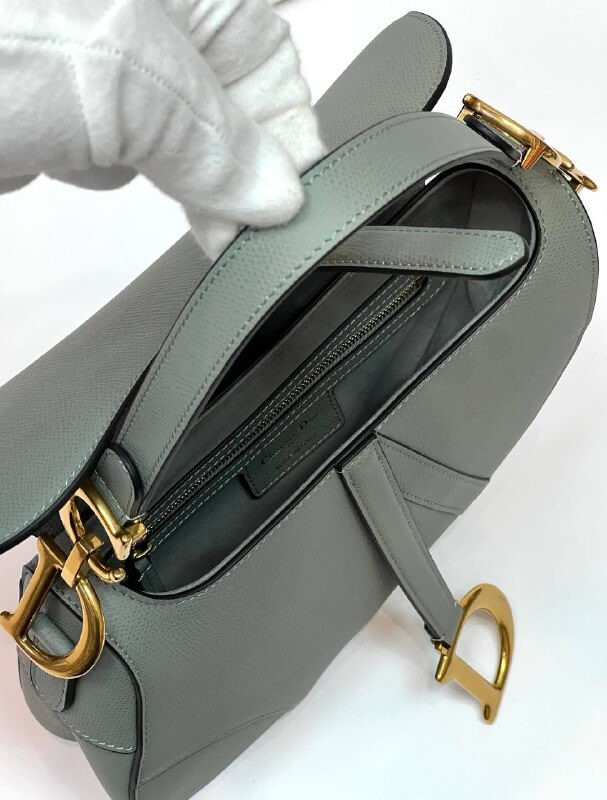 Dior SADDLE BAG Gray WITH STRAP