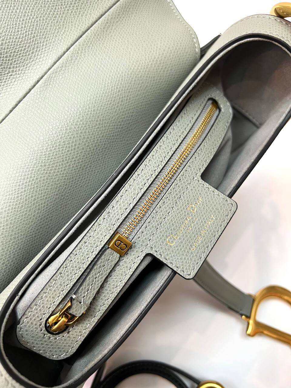 Dior SADDLE BAG Gray WITH STRAP