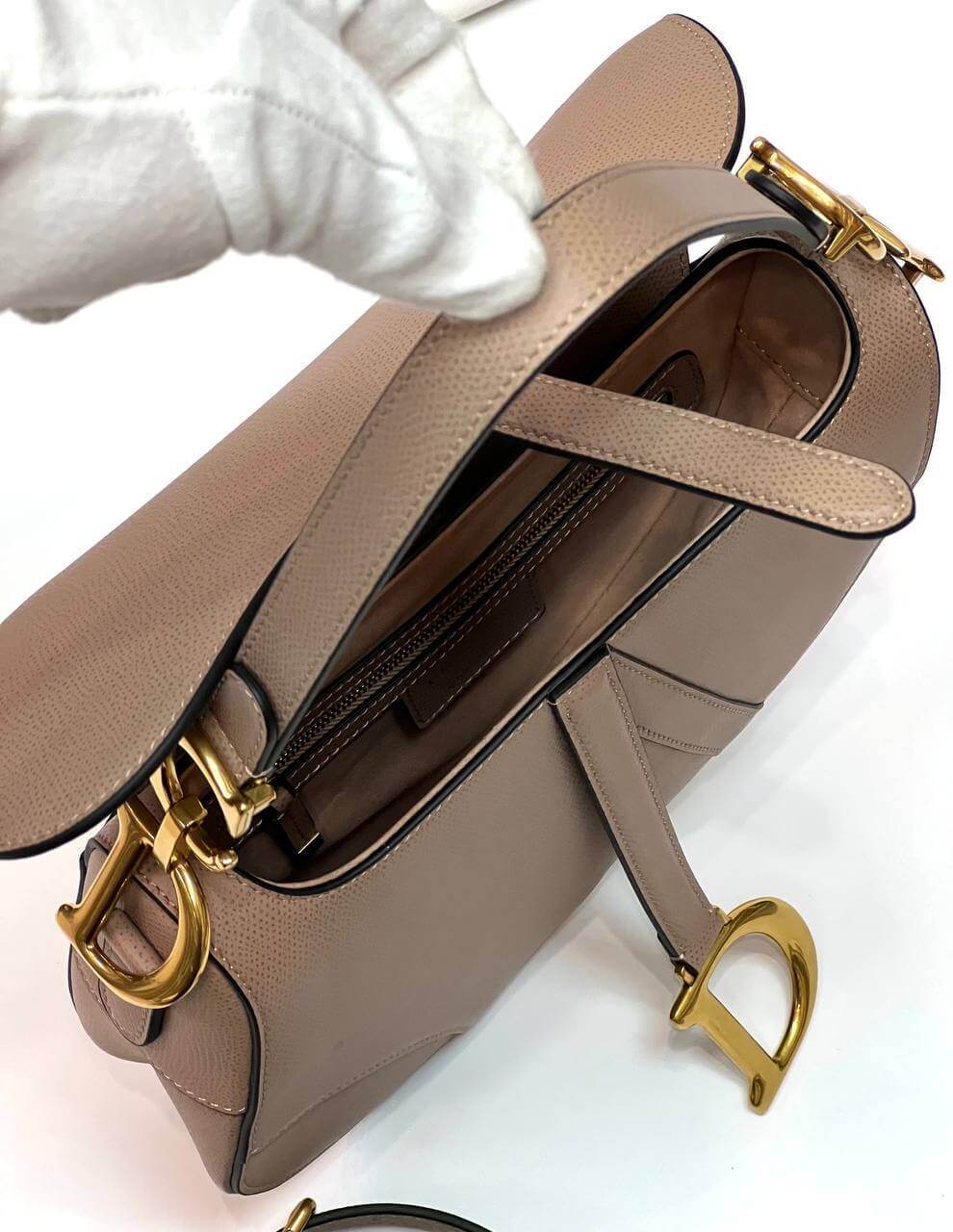 Dior SADDLE BAG Taupe WITH STRAP