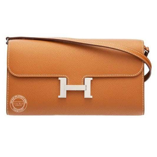 HM Constance Epsom Long To Go Wallet Brown For Women, Womenâ€™s Wallet 8.1in/21cm