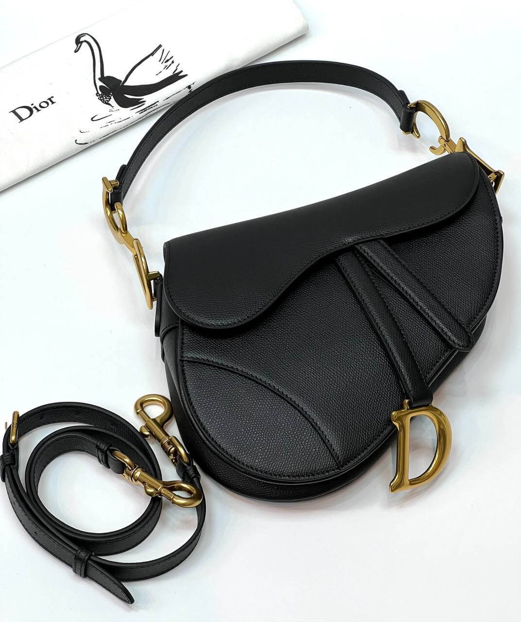 Dior SADDLE BAG black WITH STRAP