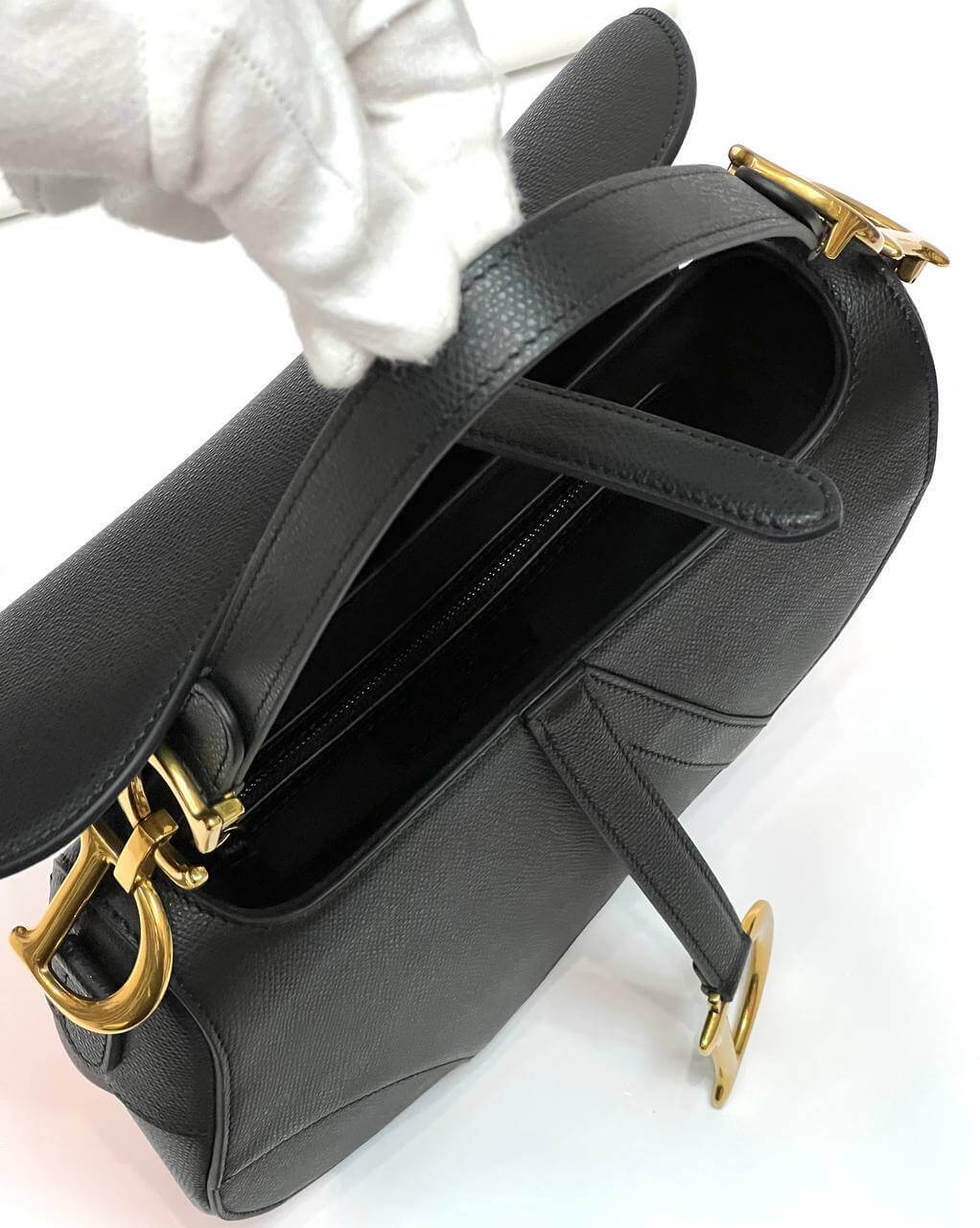 Dior SADDLE BAG black WITH STRAP