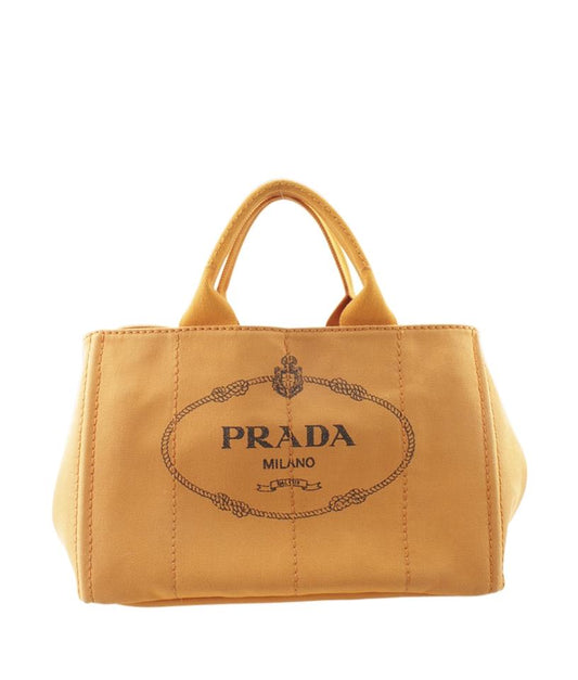 Prada g Jacquard Orange Canvas Tote