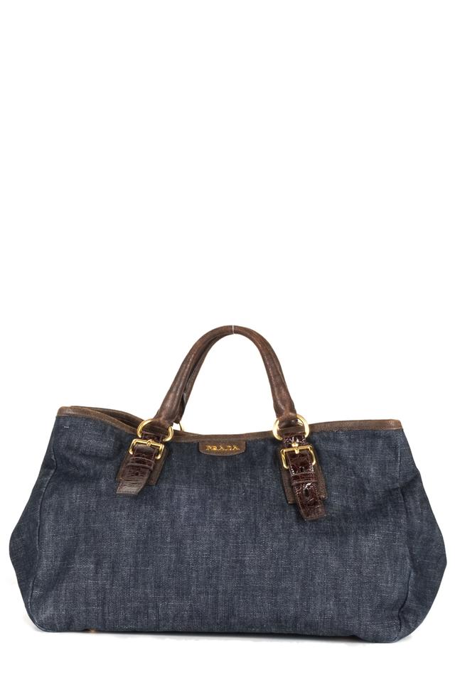 Prada Blue Denim Tote