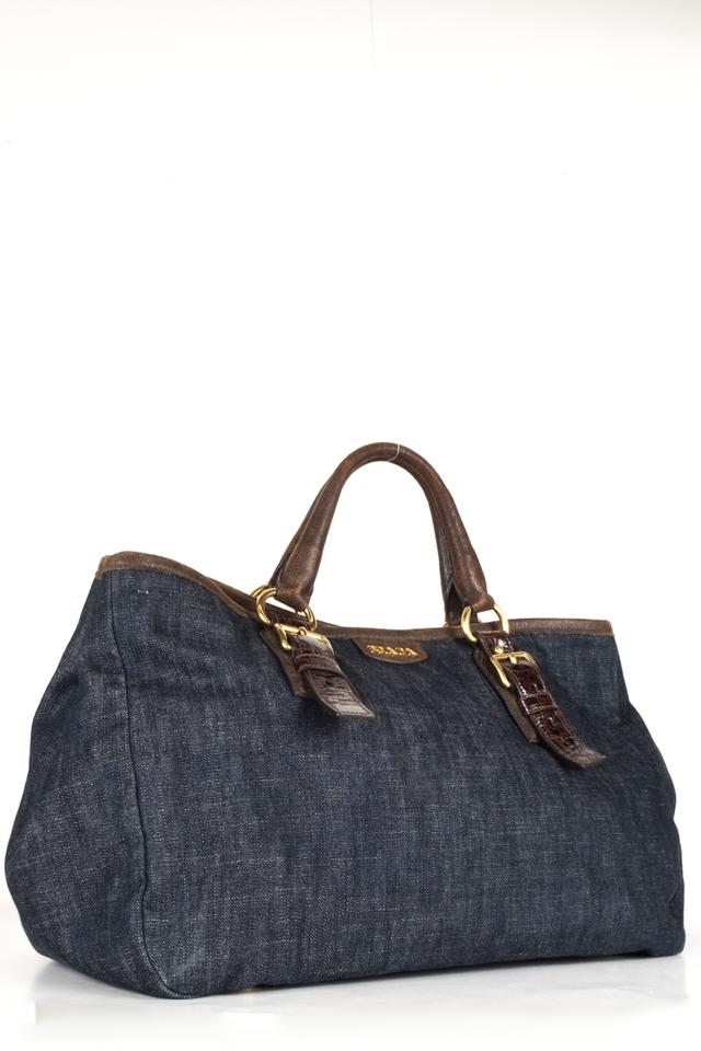 Prada Blue Denim Tote