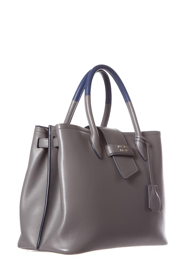 Prada Grey Leather Tote