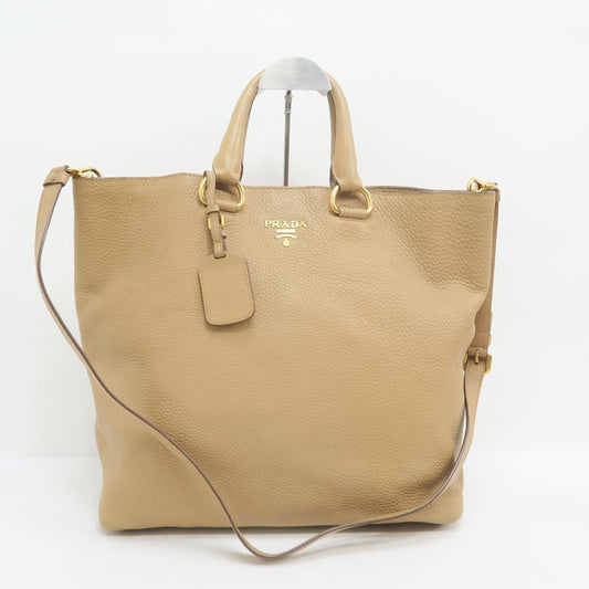 Prada Vitello Daino Shopper Tan Calfskin Leather Tote