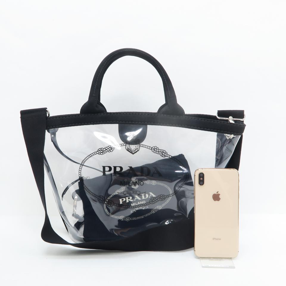 Prada W 2018 Logo W/P Clear Pvc Tote