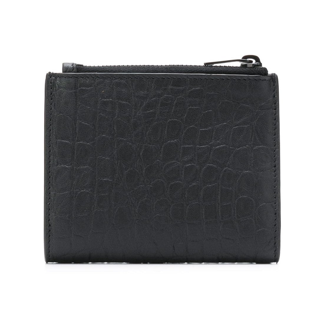 Saint Laurent Black Crocodile Calf Leather YSL Monogram Wallet 529875