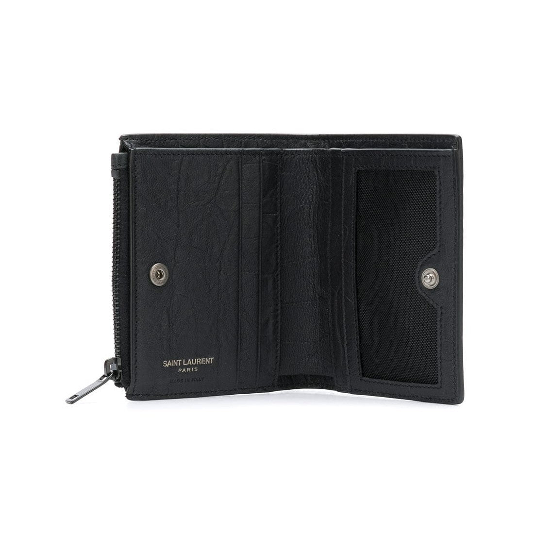 Saint Laurent Black Crocodile Calf Leather YSL Monogram Wallet 529875