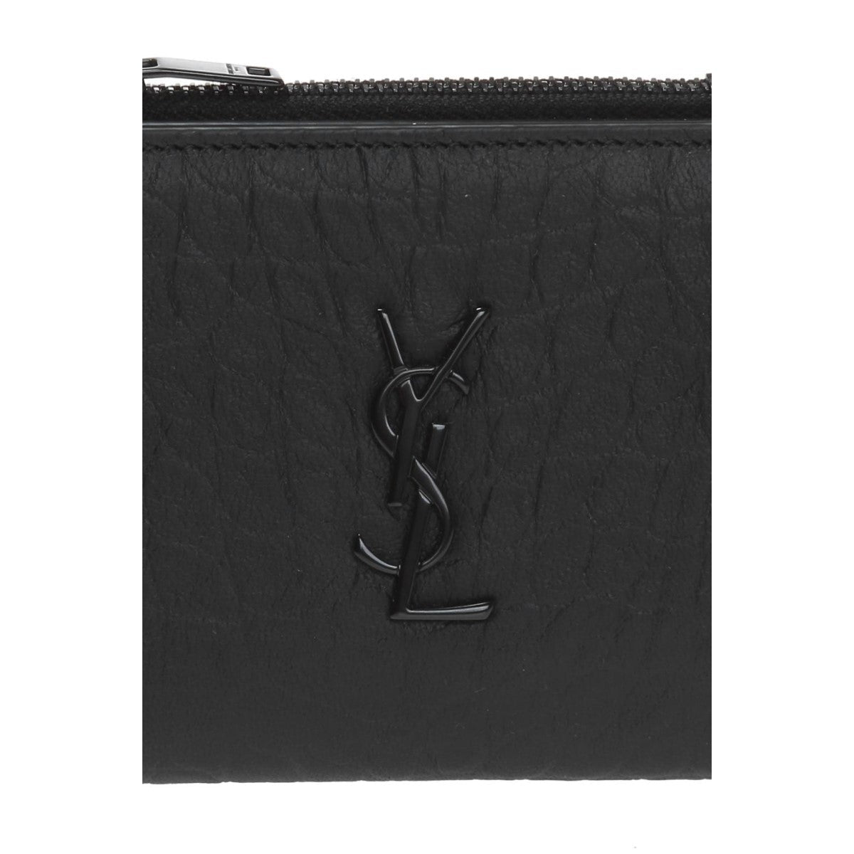 Saint Laurent Black Crocodile Calf Leather YSL Monogram Wallet 529875