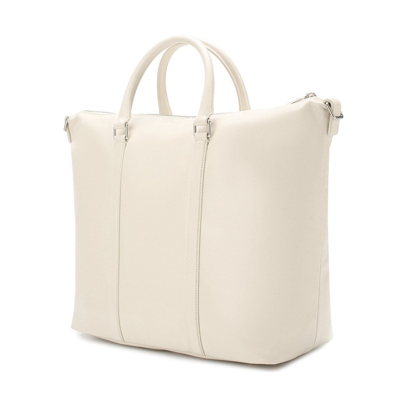 Yves Saint Laurent Supple Ivory Leather Tote Bag 608958