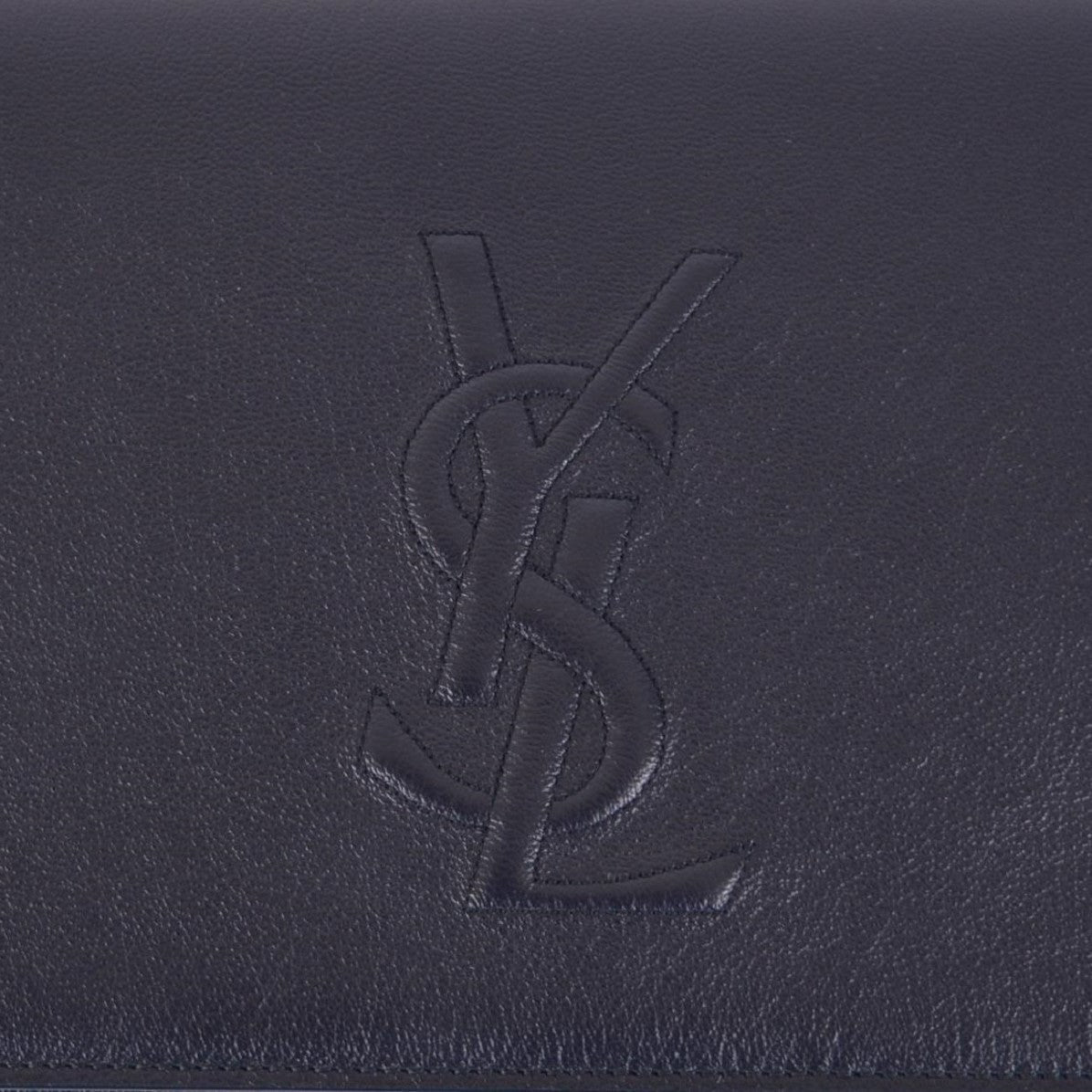 Saint Laurent YSL Belle De Jour Navy Blue Leather Large Clutch Bag 361120