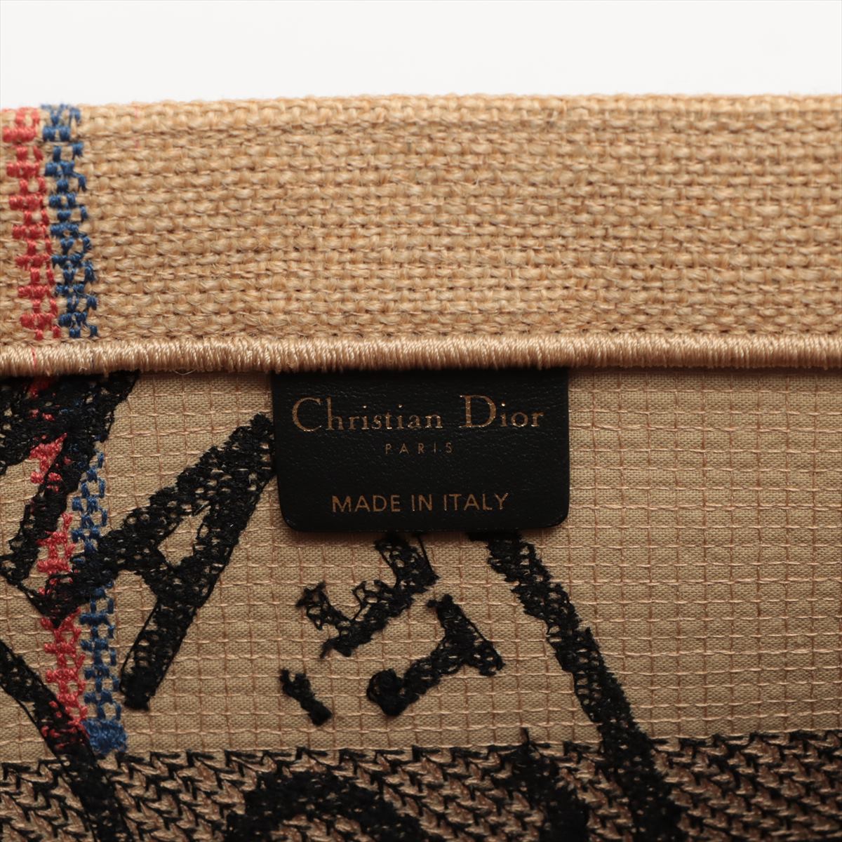 Book Tote Medium Jute Dior Union Motif Tote Bag