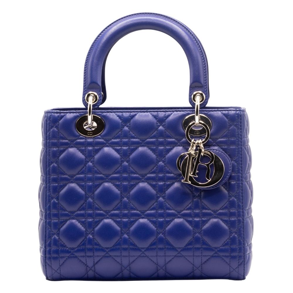 Lady Dior Cannage Iris Leather Medium