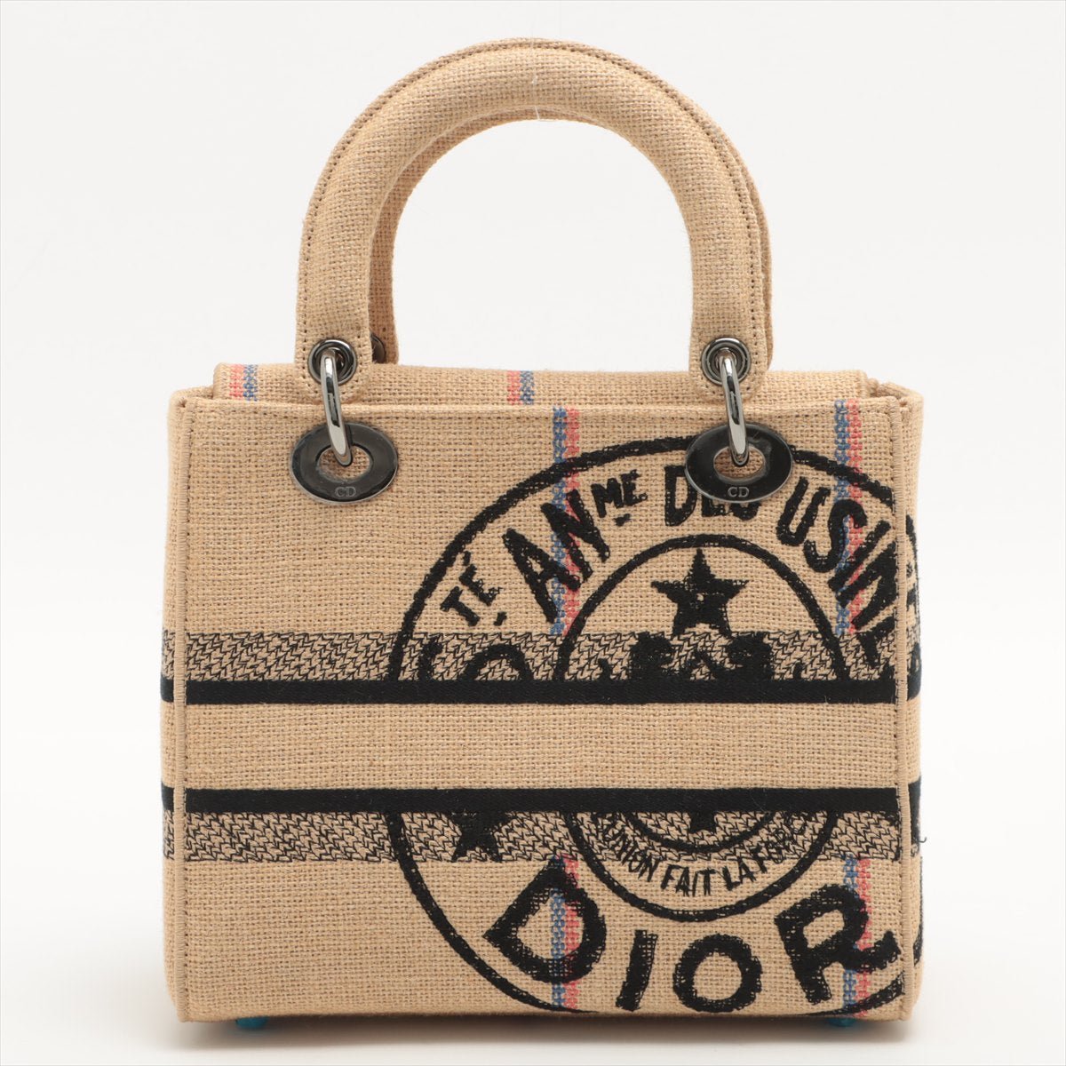 Lady Dior D-Lite Medium Embroidered Jute Dior-Union Beige Bag