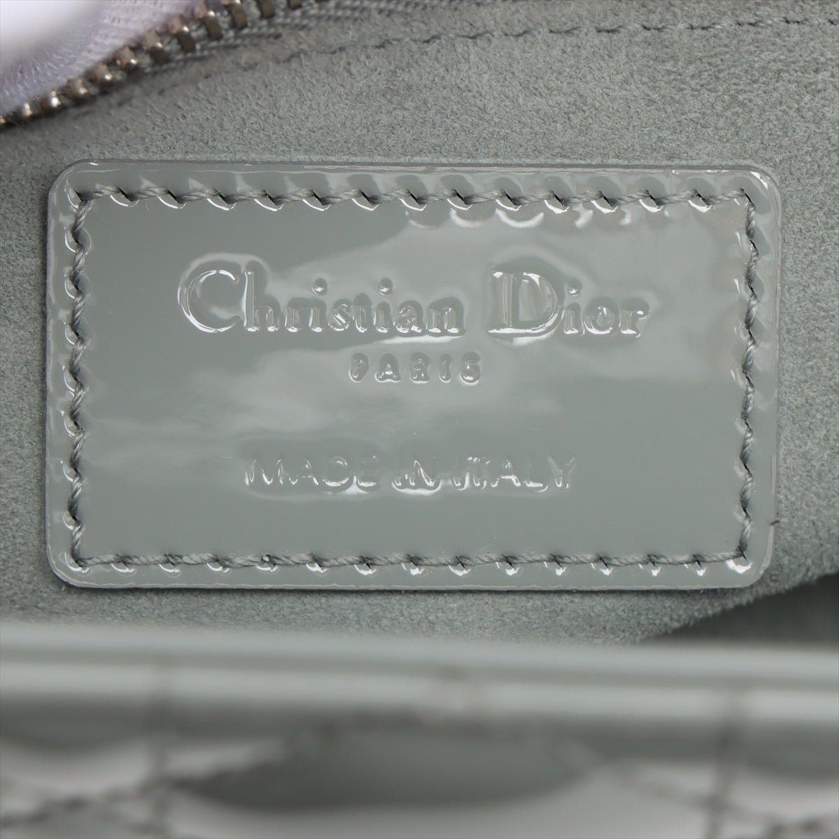 Lady Dior Grey Patent Cannage leather 2-way