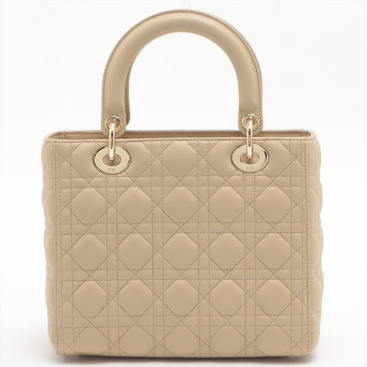 Lady Dior Medium Cannage Leather Beige Bag