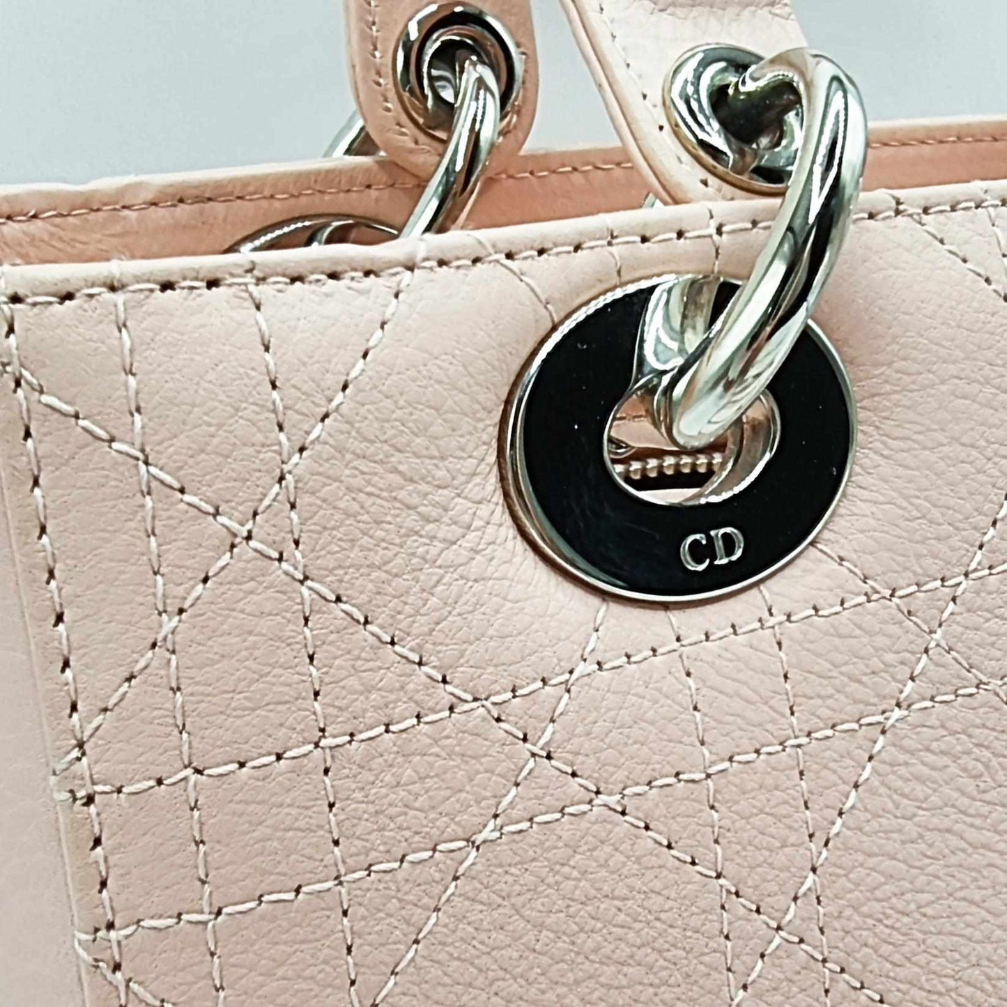 Lady Dior Pink Leather Medium