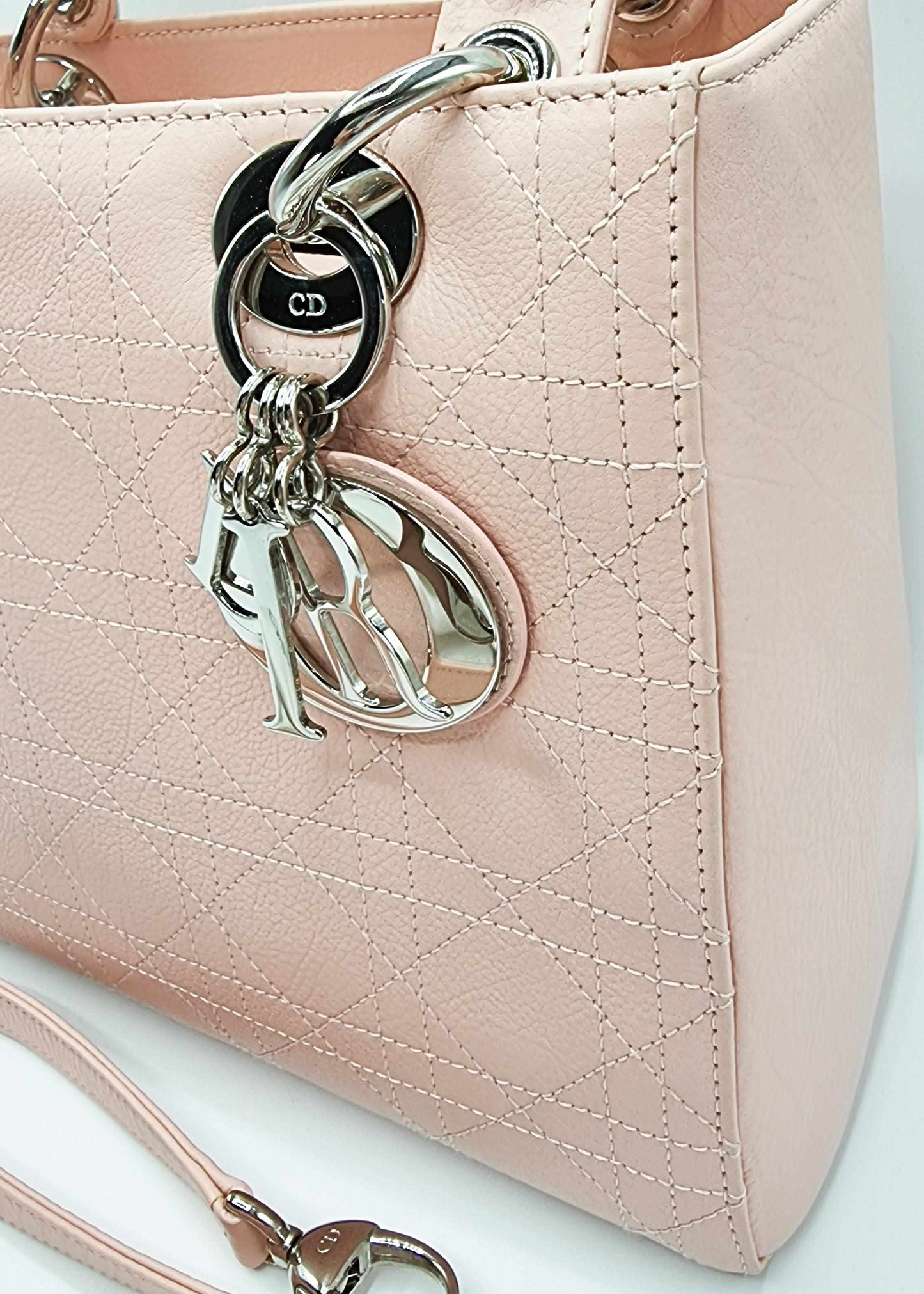 Lady Dior Pink Leather Medium