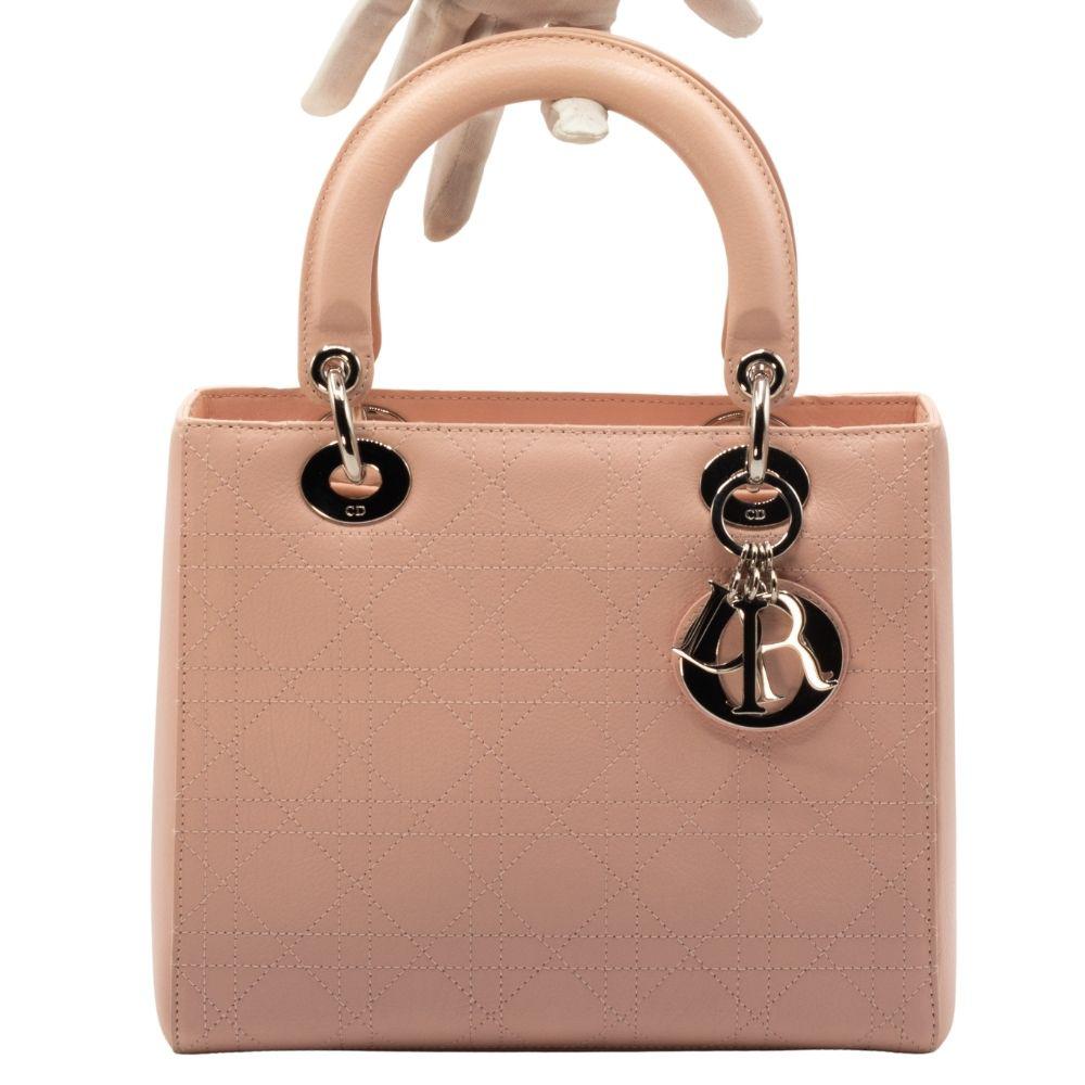 Lady Dior Pink Leather Medium