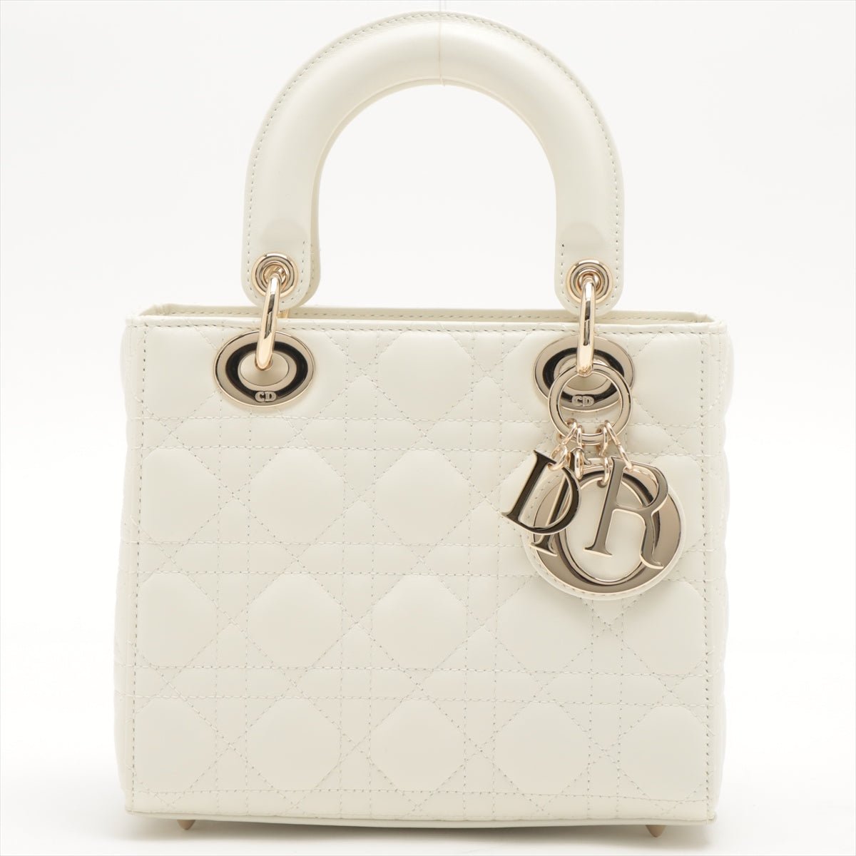 Small Lady Dior My ABCDior Bag Leather 2-way Off White