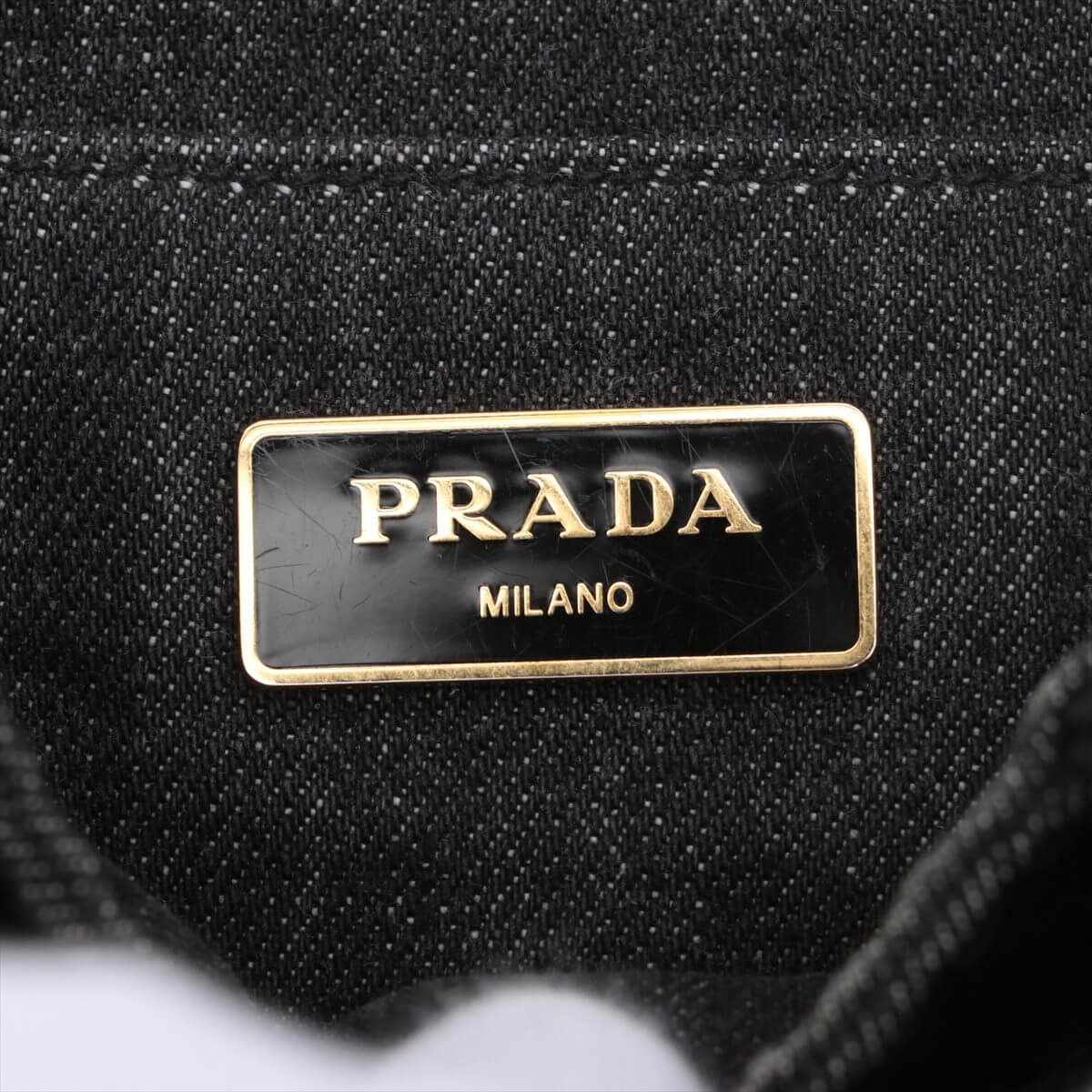 Prada Mini Canapa Denim Tote bag Black