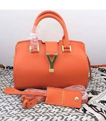 Yves Saint Laurent Cabas Chyc Original Leather Tote Orange