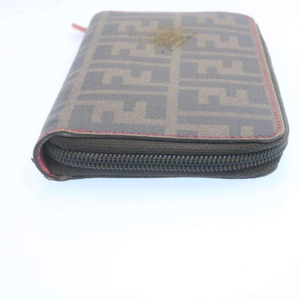 FENDI Zucca Canvas Zip Around Long Wallet Brown  th2112