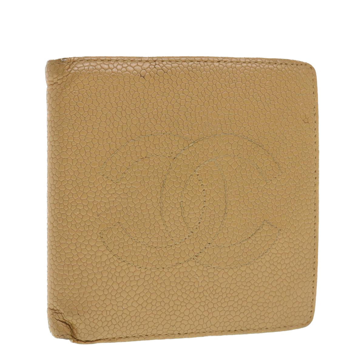 CHANEL Wallet Caviar Skin Beige CC  ti1127