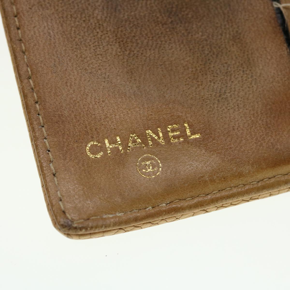 CHANEL Wallet Caviar Skin Beige CC  ti1127