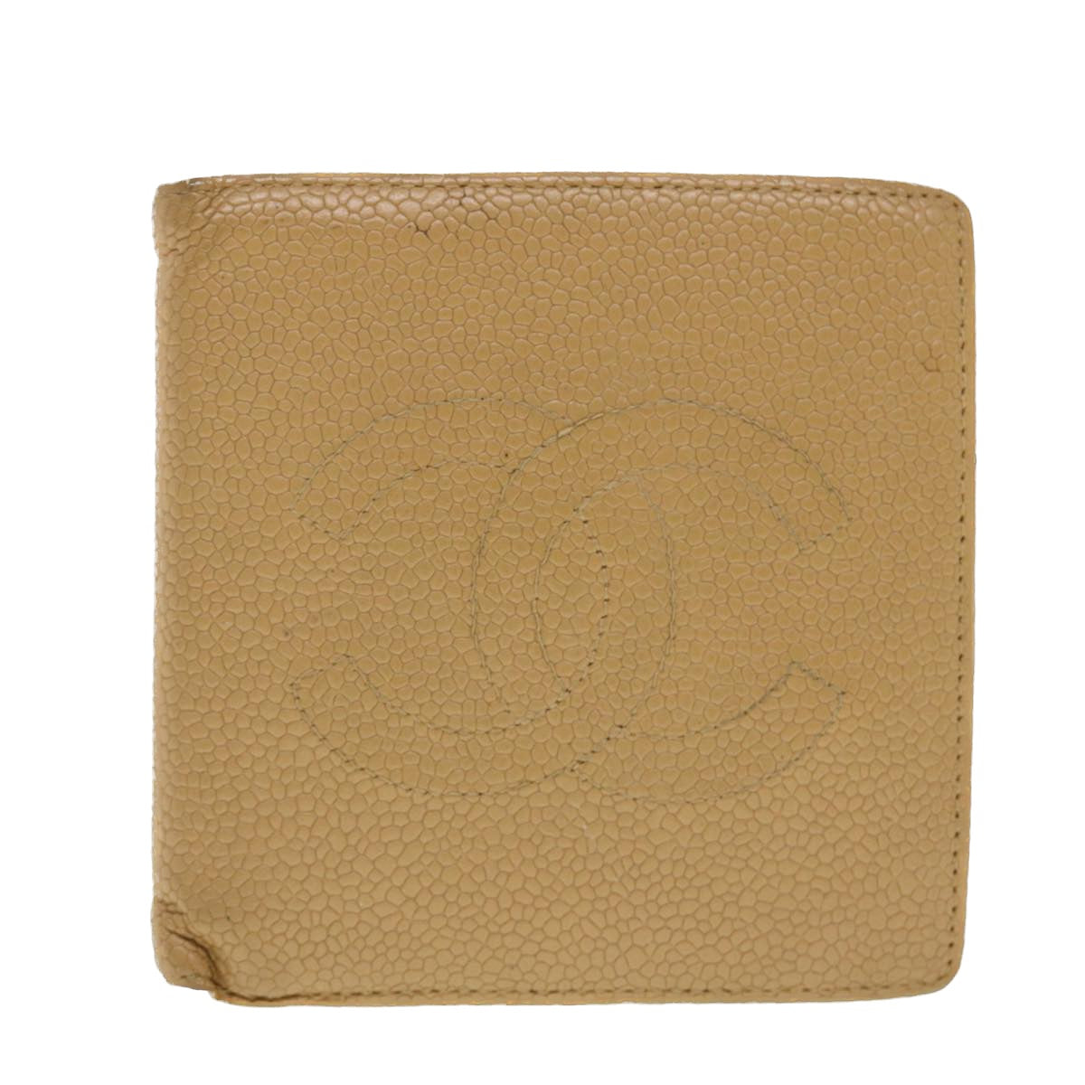 CHANEL Wallet Caviar Skin Beige CC  ti1127