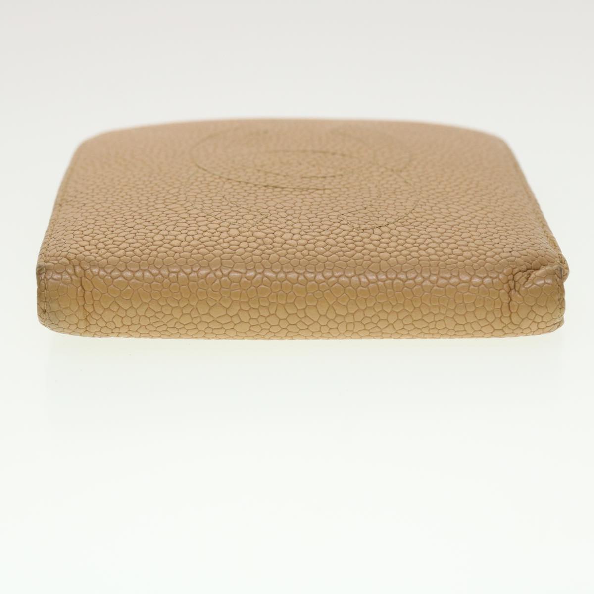 CHANEL Wallet Caviar Skin Beige CC  ti1127