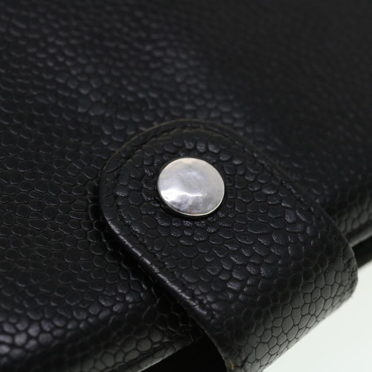 CHANEL Long Wallet Caviar Skin Black CC   ti1128