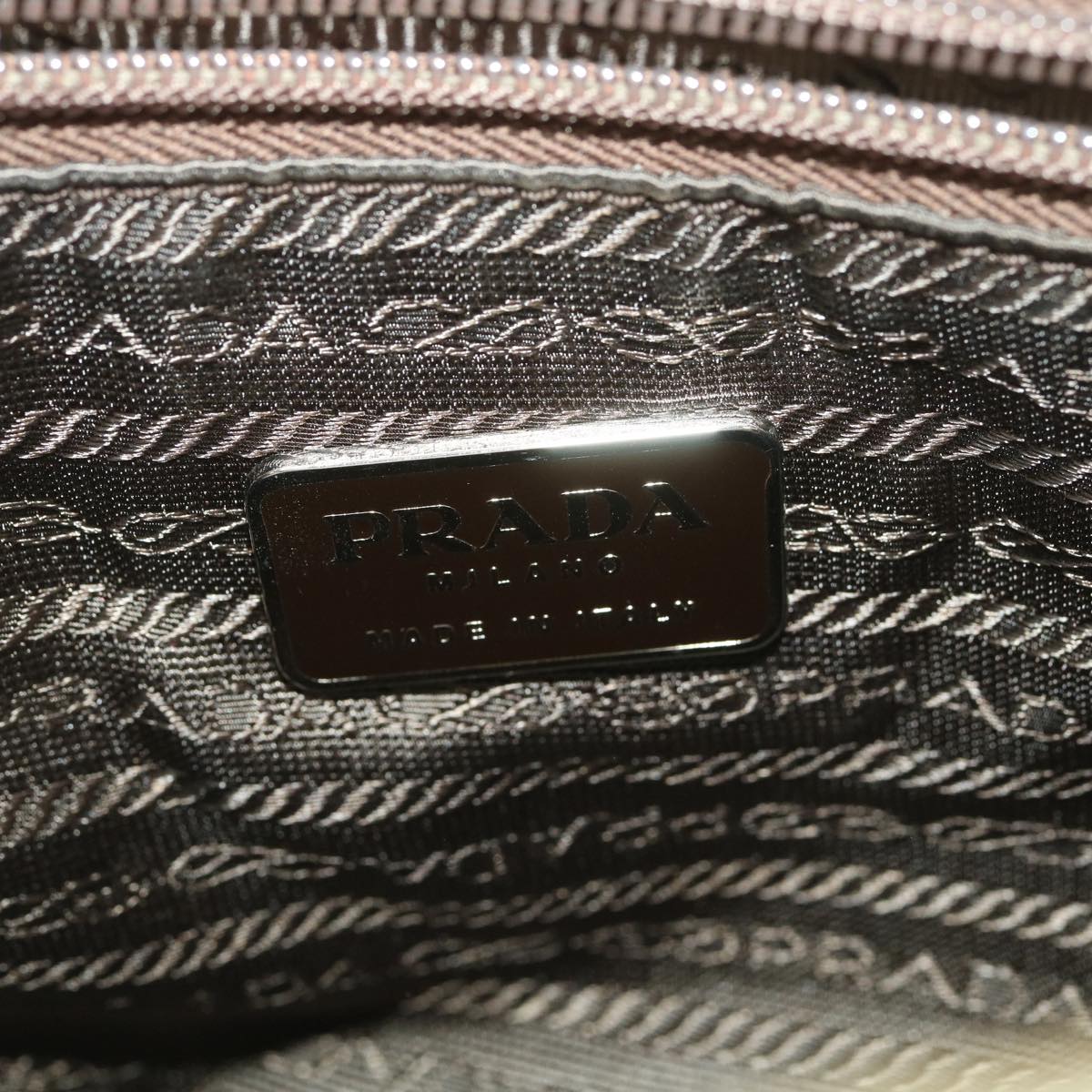 PRADA Hand Bag Satin Beige  yb004