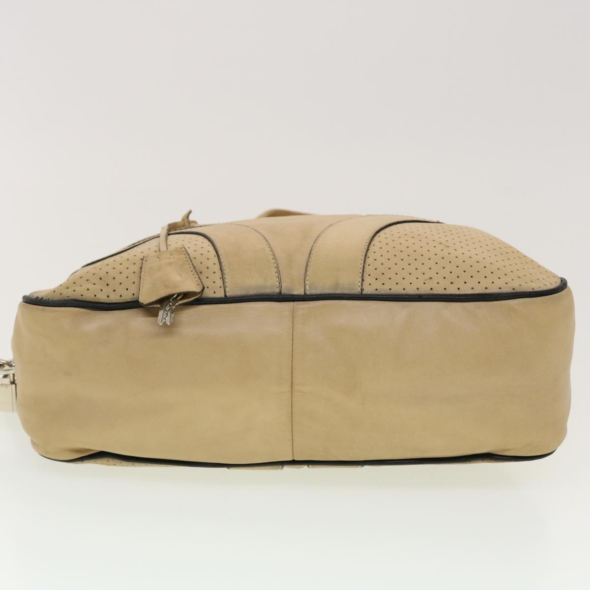 PRADA Hand Bag Leather Beige  yb123