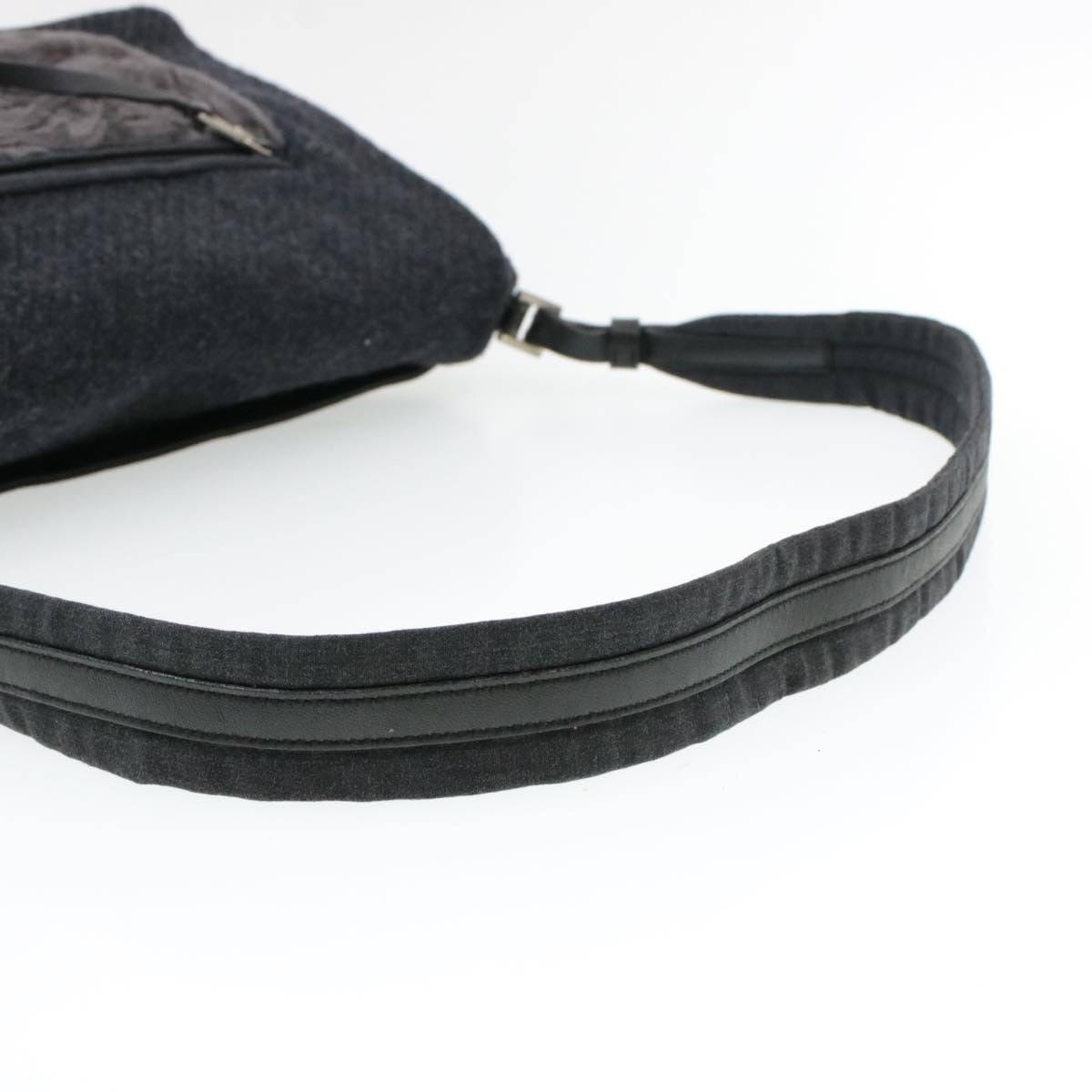 PRADA Suede Shoulder Bag Black  yk115