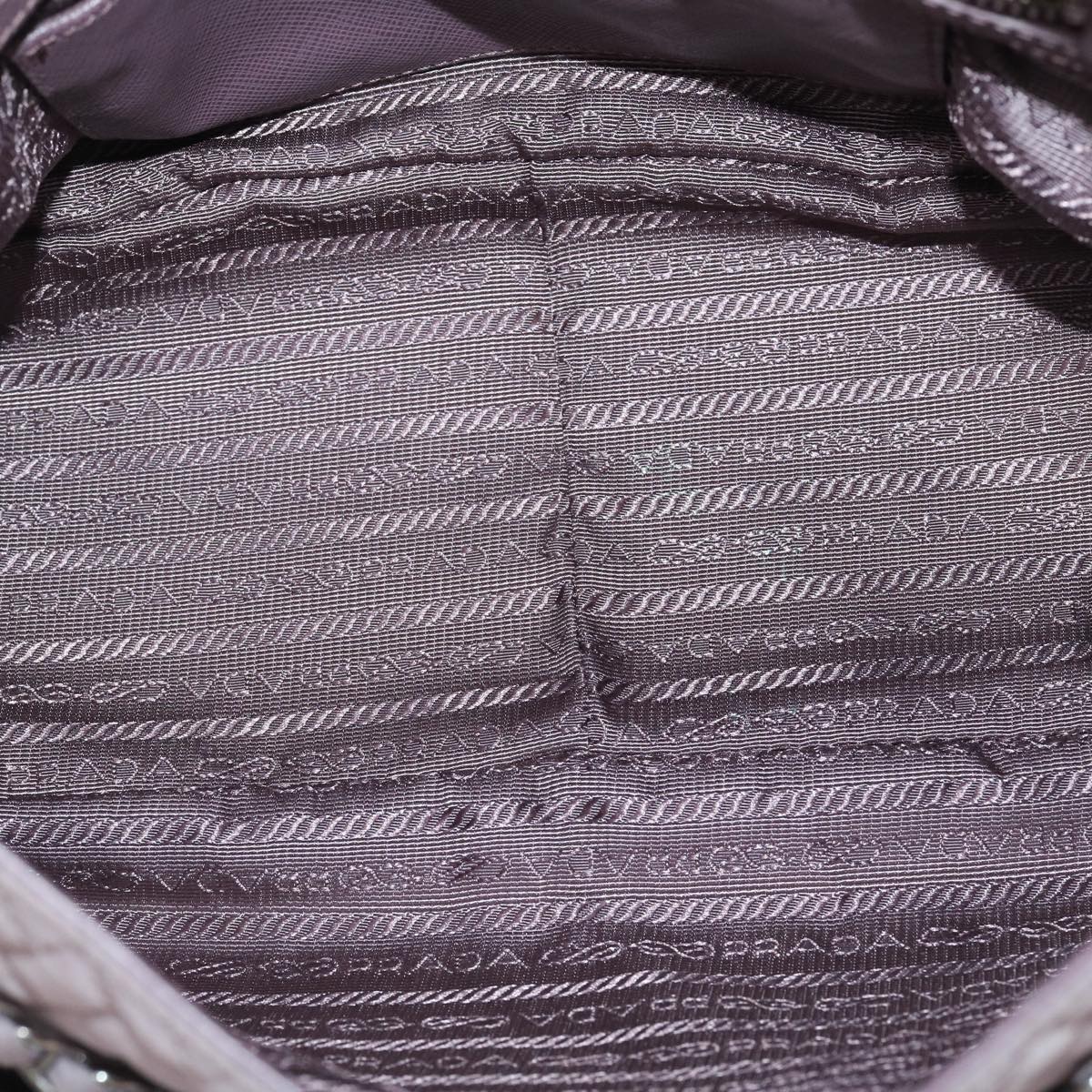 PRADA Chain Shoulder Bag Quilted Nylon Purple  yk4614