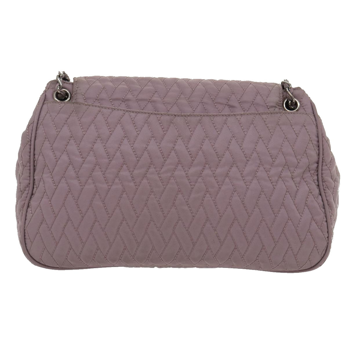 PRADA Chain Shoulder Bag Quilted Nylon Purple  yk4614