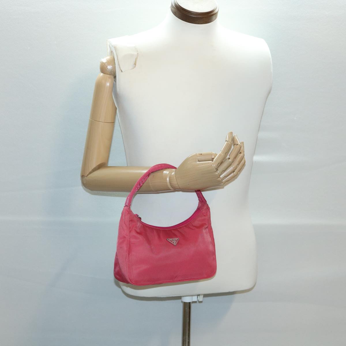 PRADA Hand Bag Nylon Pink  yk5469