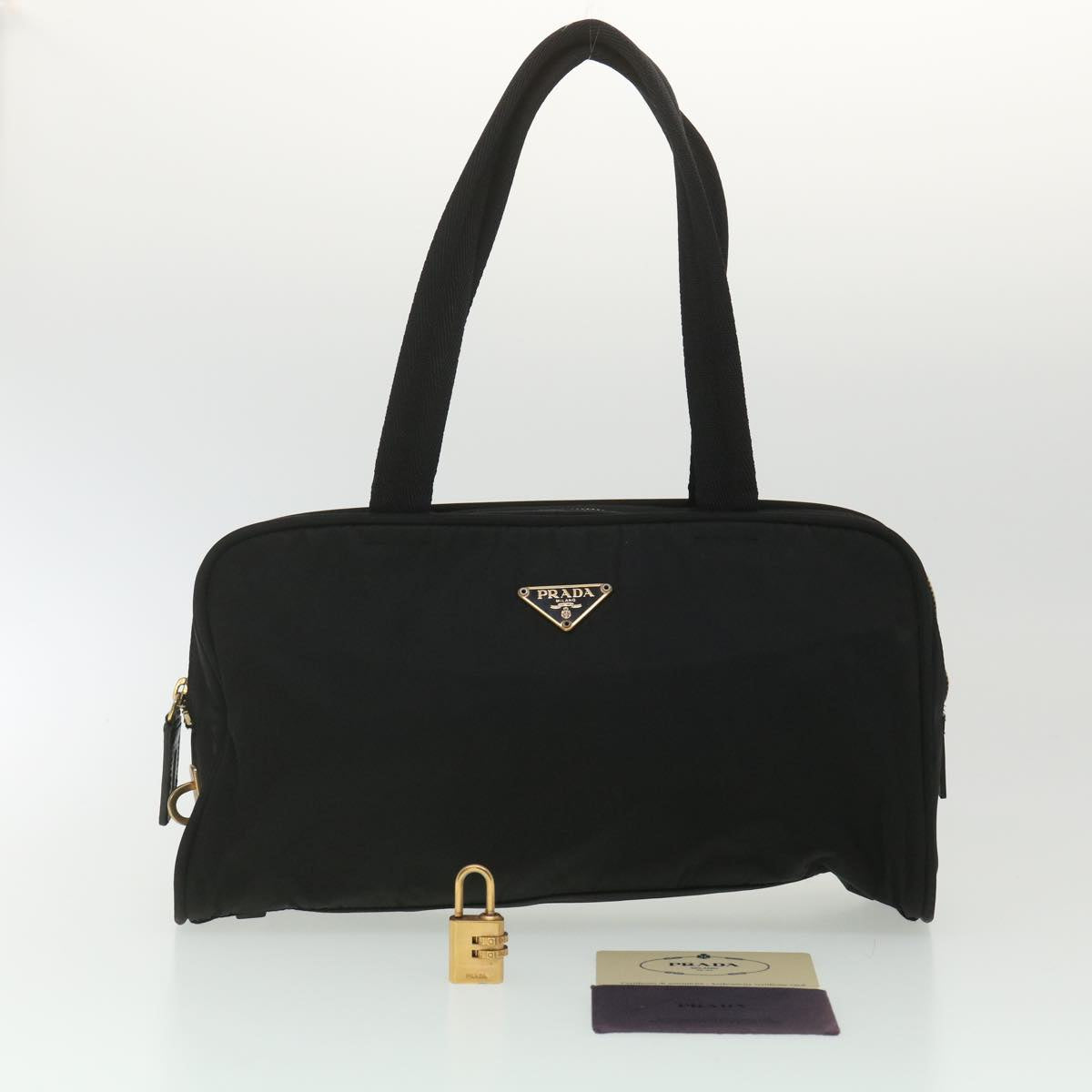 PRADA Semi-Shoulder Shoulder Bag Nylon Black BR0140  yk5703