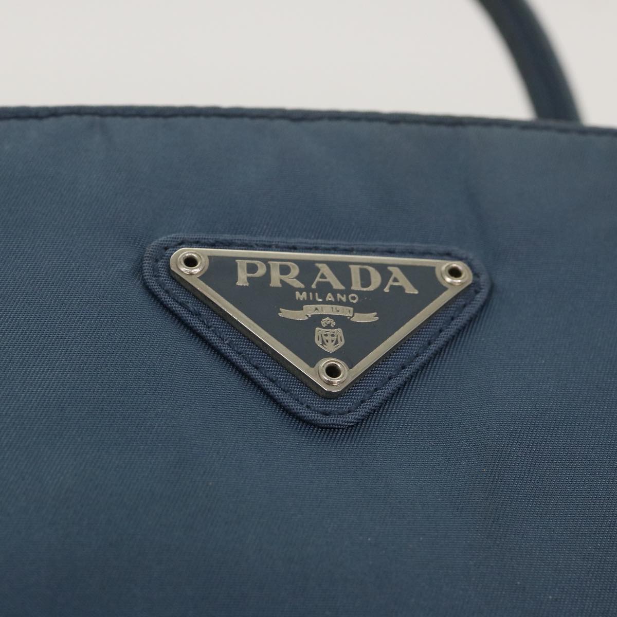 PRADA Hand Bag Nylon Blue  yk6445