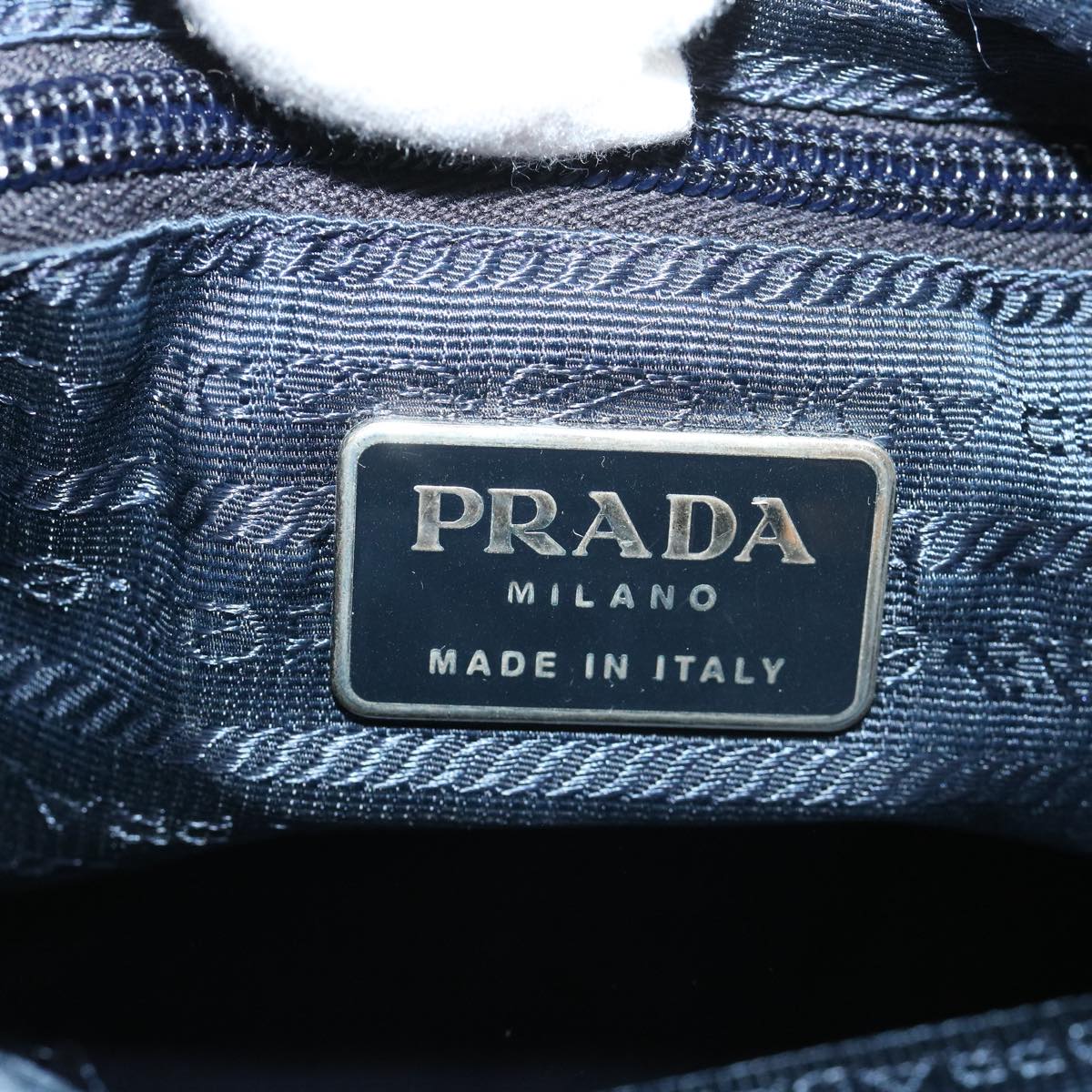 PRADA Hand Bag Nylon Blue  yk6445