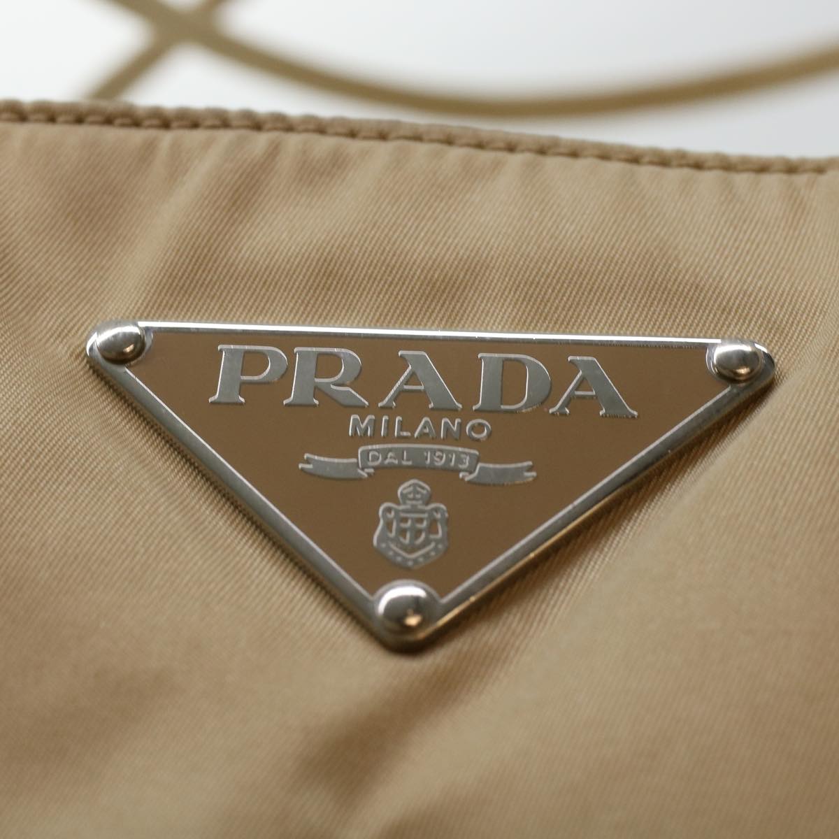 PRADA Tote Bag Nylon Beige  yk6796B