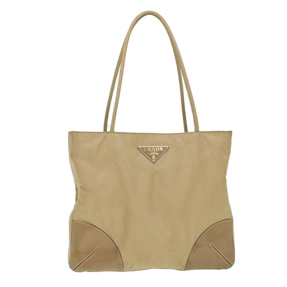 PRADA Tote Bag Nylon Beige  yk6796B