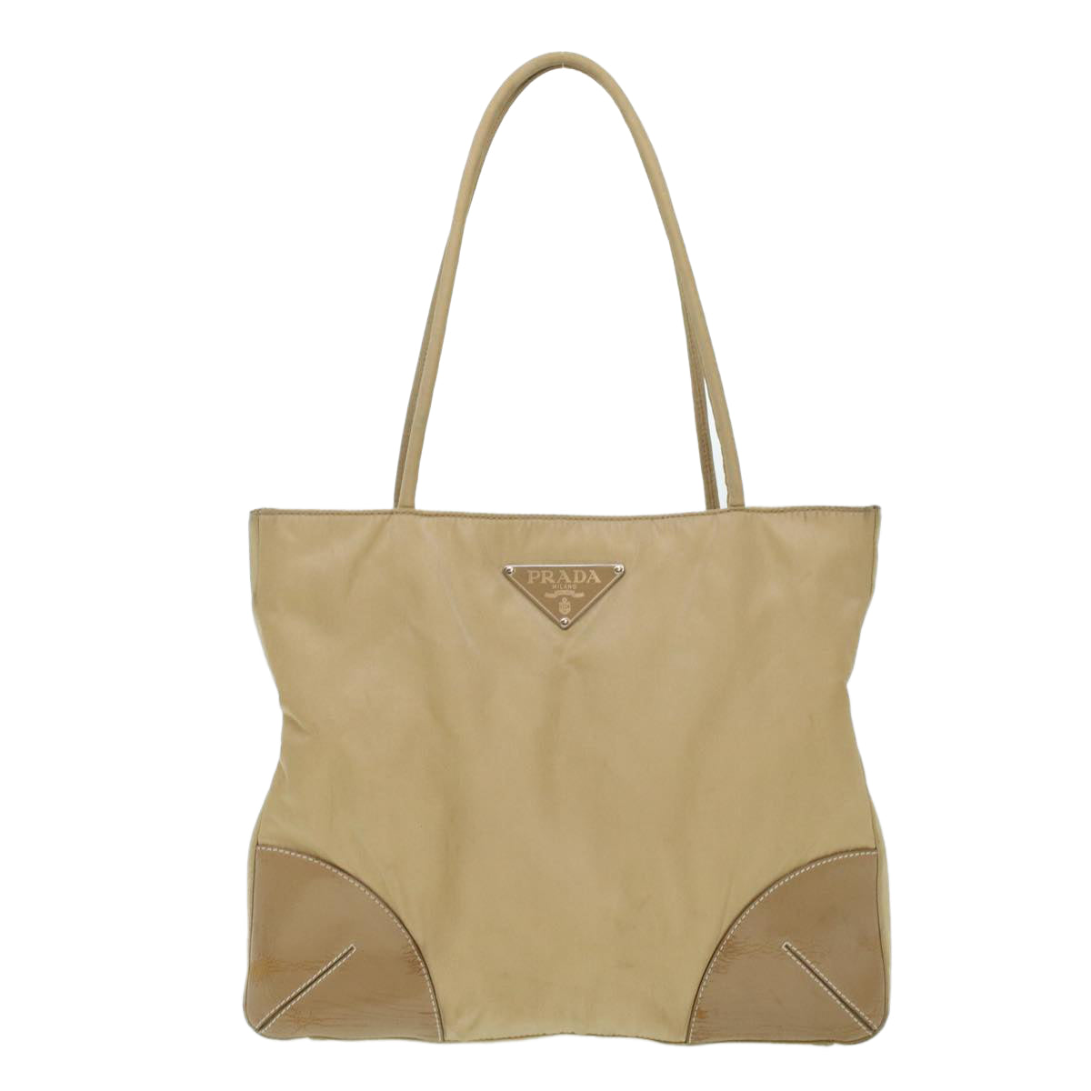 PRADA Tote Bag Nylon Beige  yk6796B