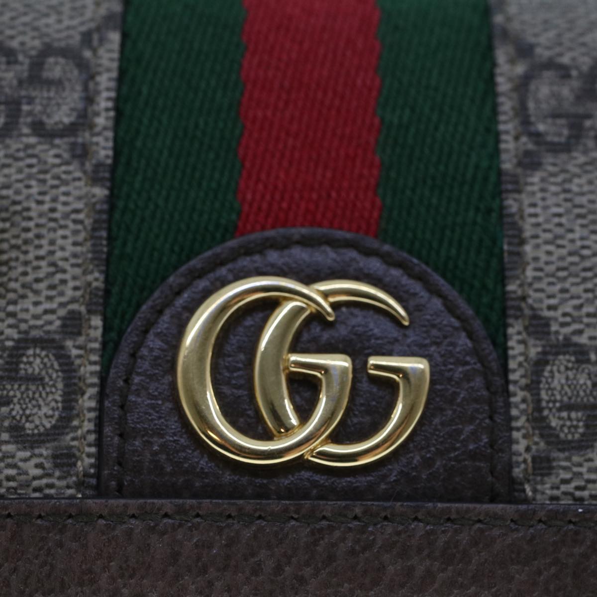 GUCCI GG Canvas Web Sherry Line Ofidia Wallet Beige Red Green 523155  yk7191